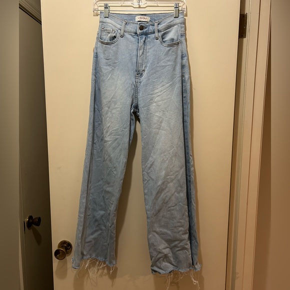 Vibrant Light Blue Flare Jeans - Picture 1 of 5